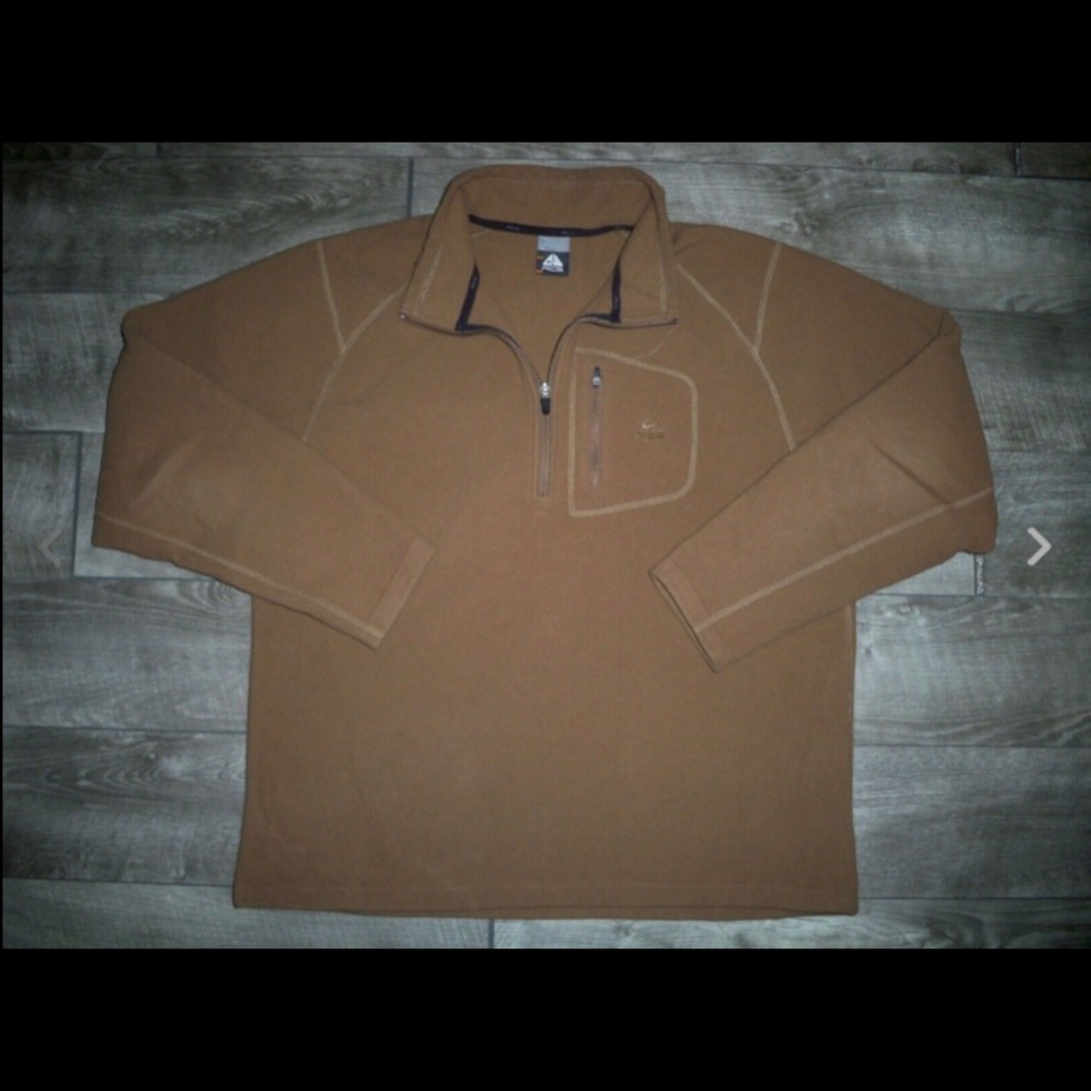 Vtg Nike ACG All Condition Gear 1/4 Zip Latte Pullover Sweatshirt Jumper Large